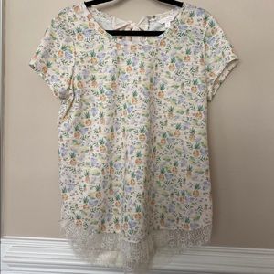 LC Lauren Conrad pineapple lace blouse